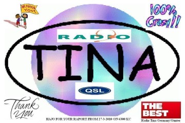Many thanks to Radio Tina for the nice QSL card !!